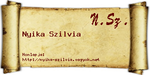 Nyika Szilvia névjegykártya