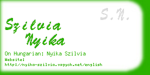 szilvia nyika business card